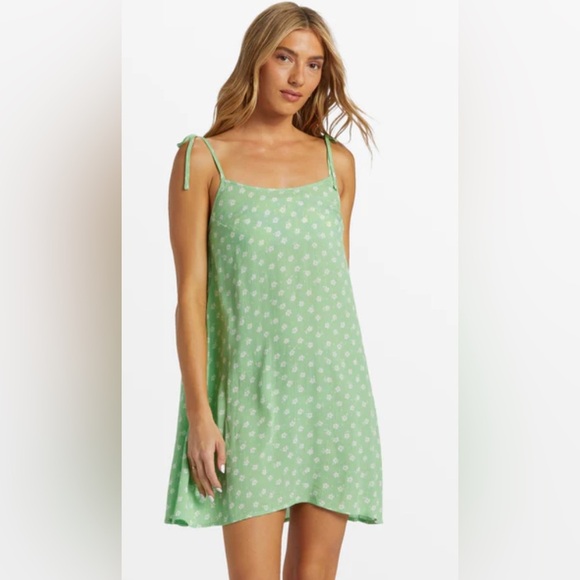 Beautiful Green Billabong "Love Your Mini" Slip Dress - Size S - Picture 1 of 11